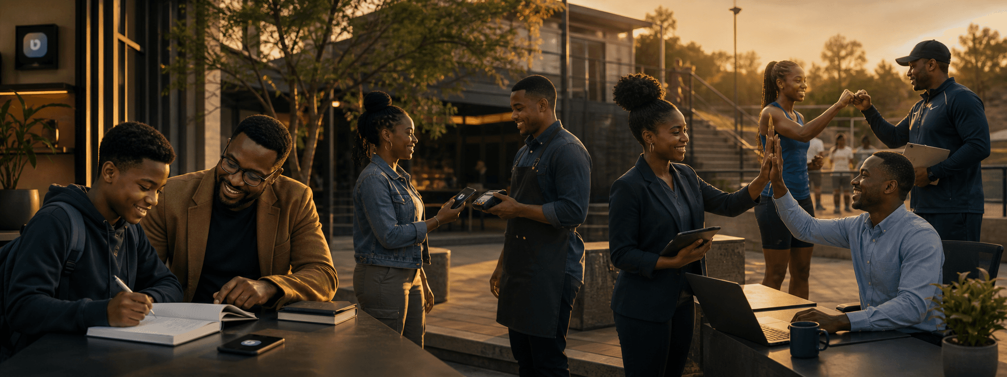 A connected community benefiting from learning, work, commerce and sport participation
